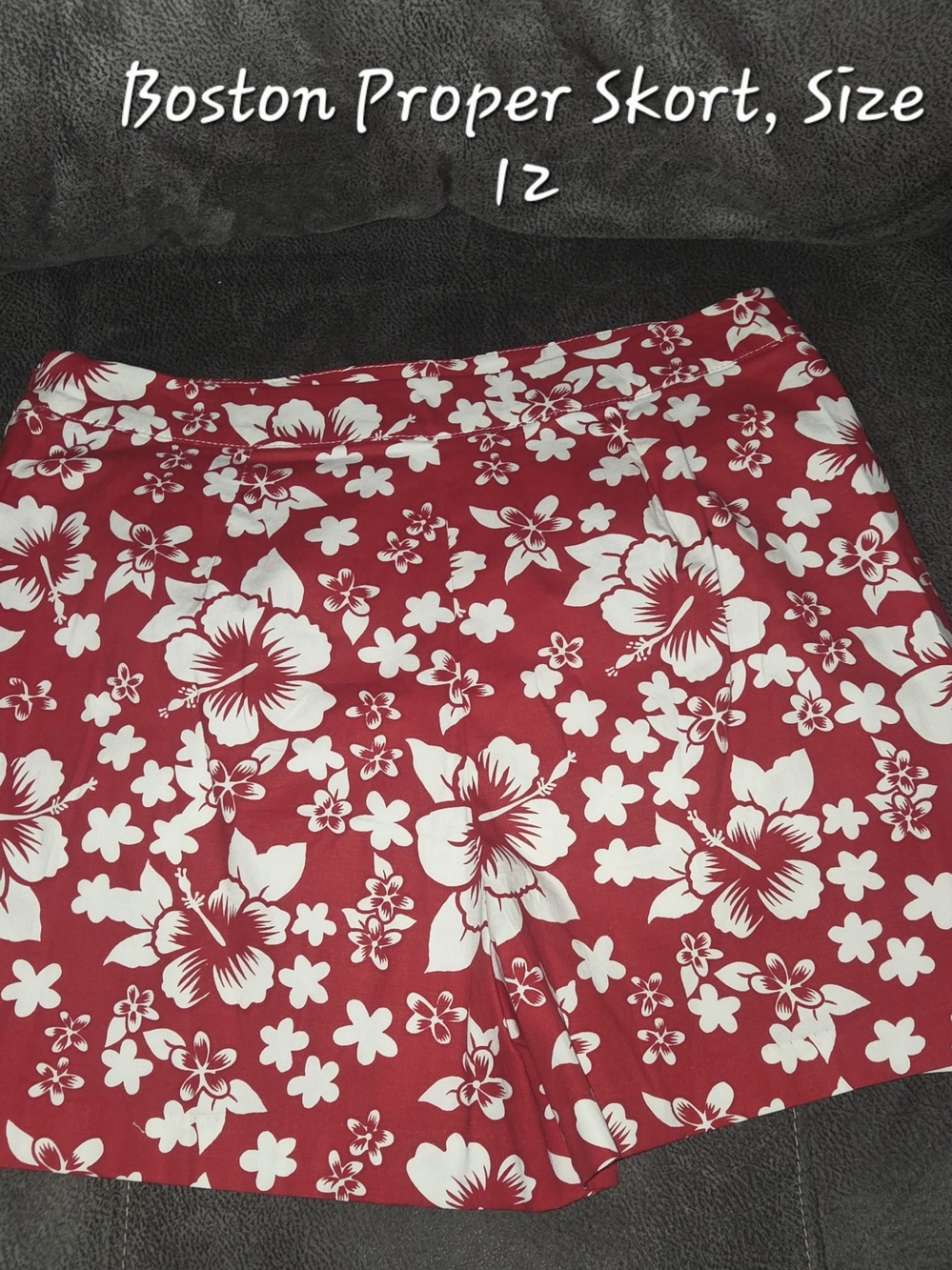 Boston Proper Red Floral Skort - Size 12